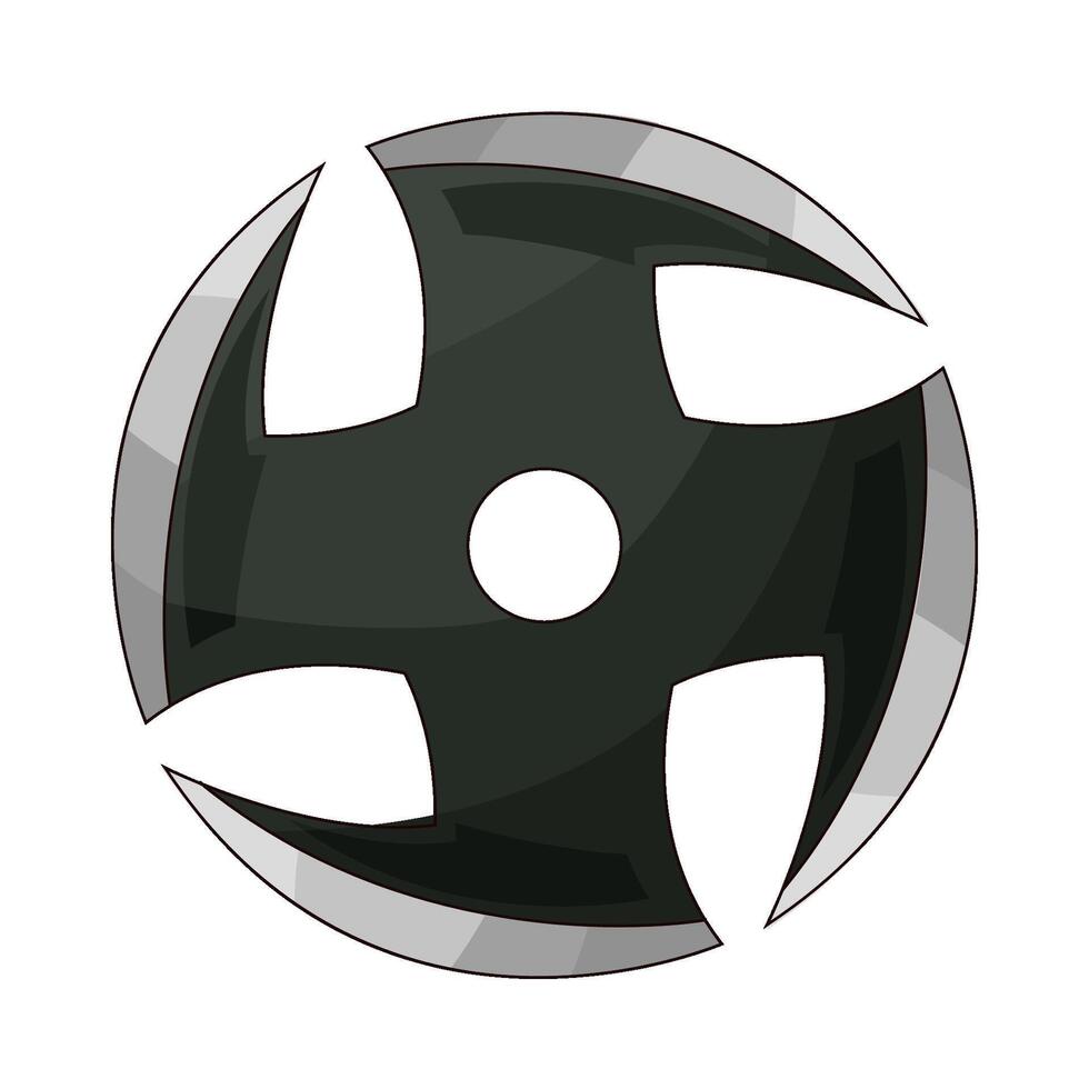 illustration of The shuriken looks sharp with four sides vector
