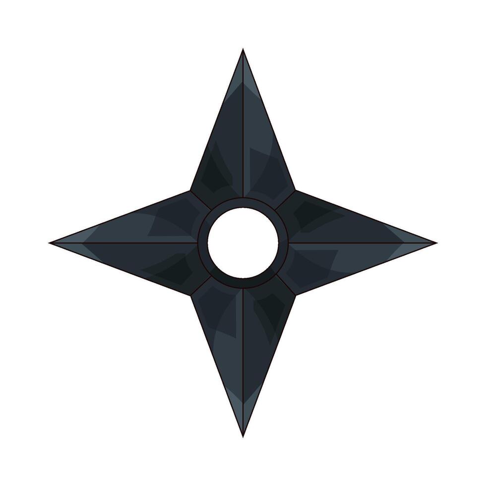 The shuriken looks sharp with four sides illustration vector