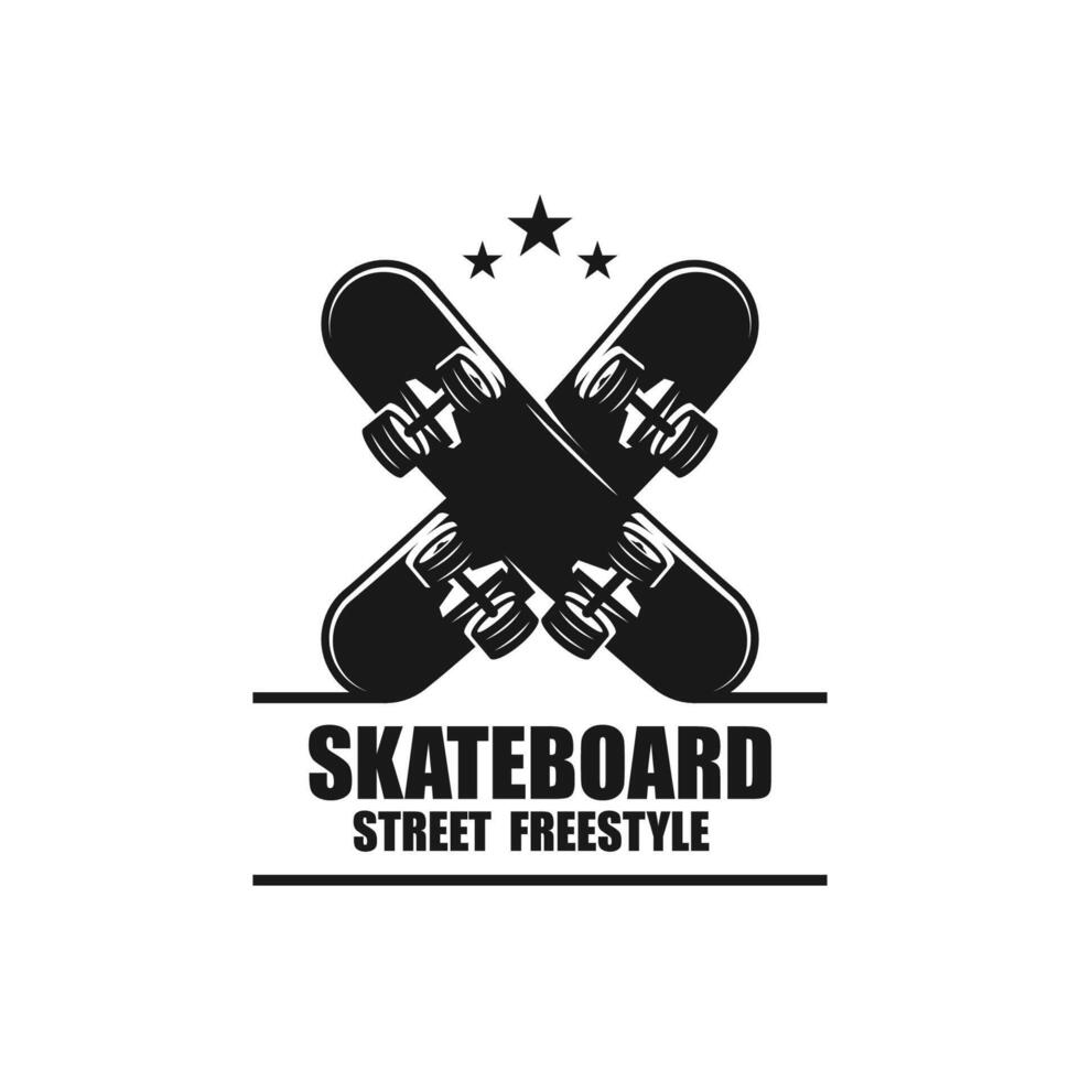 cross skateboarding icon logo vector
