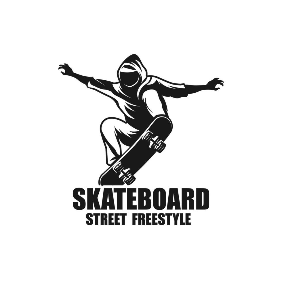 skateboarding club logo on white background vector
