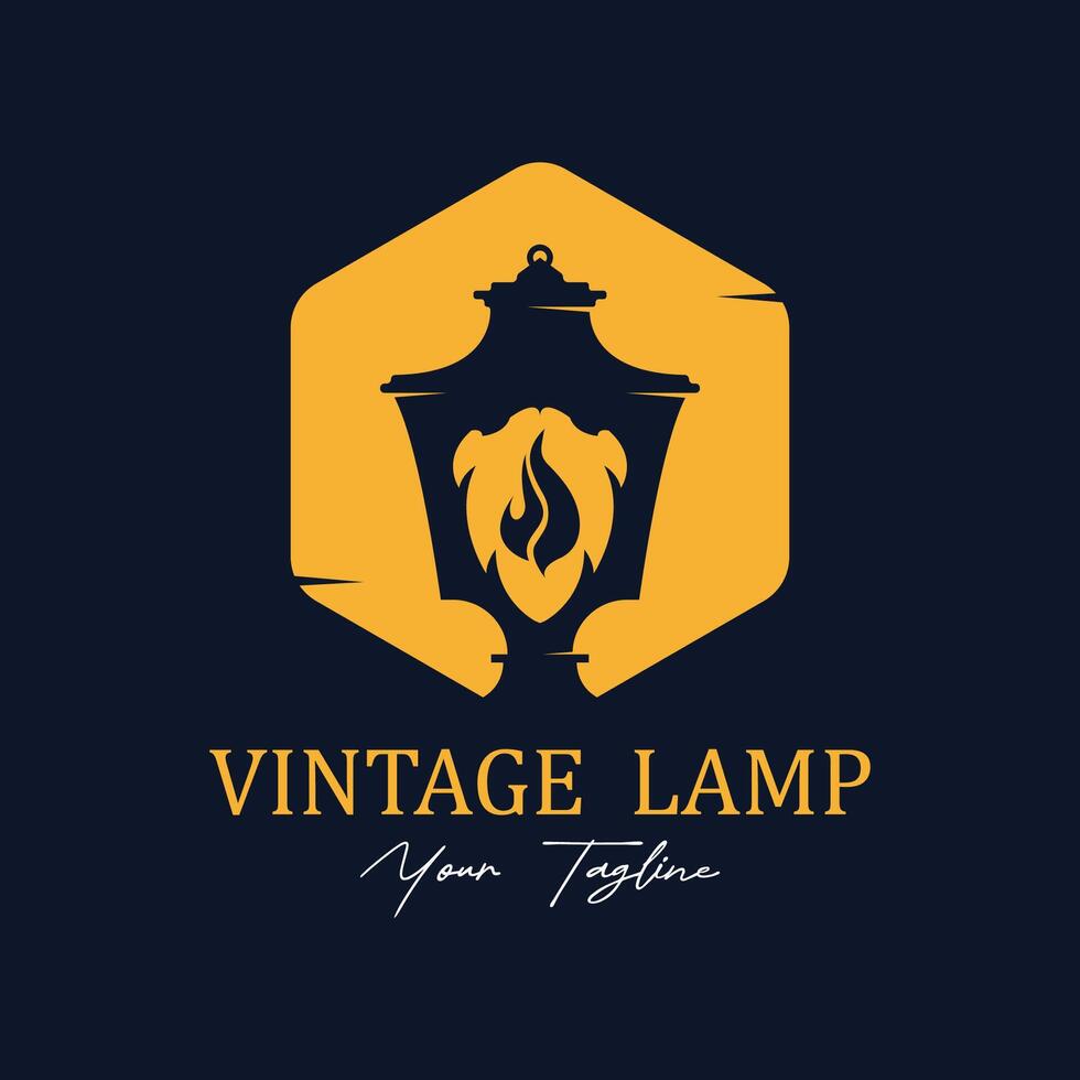 Vintage Lantern Logo Design Template Inspiration idea Concept vector
