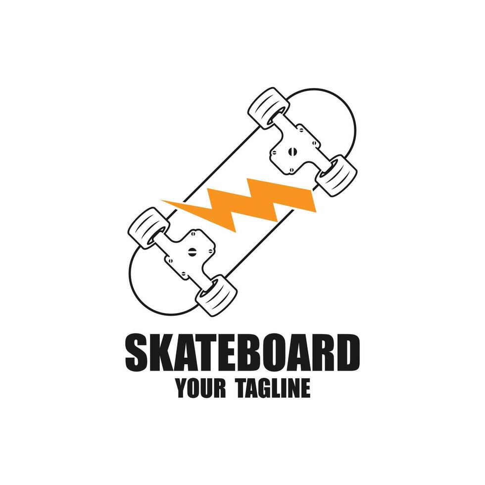 skateboard logo icon design vector