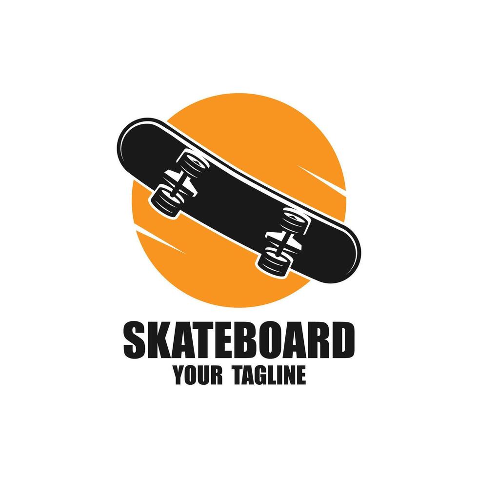 skateboarding logo with creative idea vector