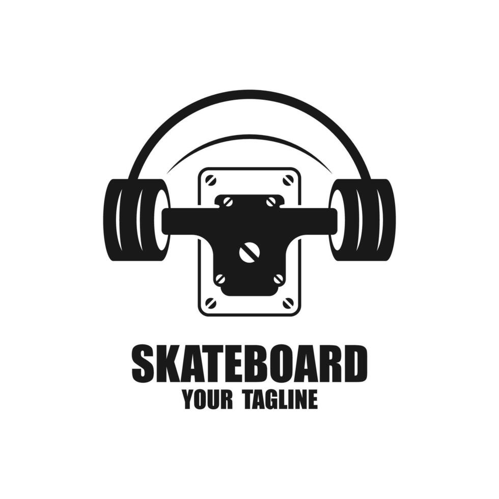 skateboard emblem vintage logo vector