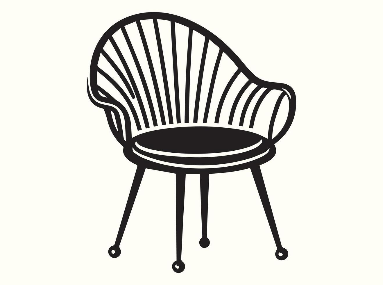 Abstract artistic chair silhouette in a monochrome style vector