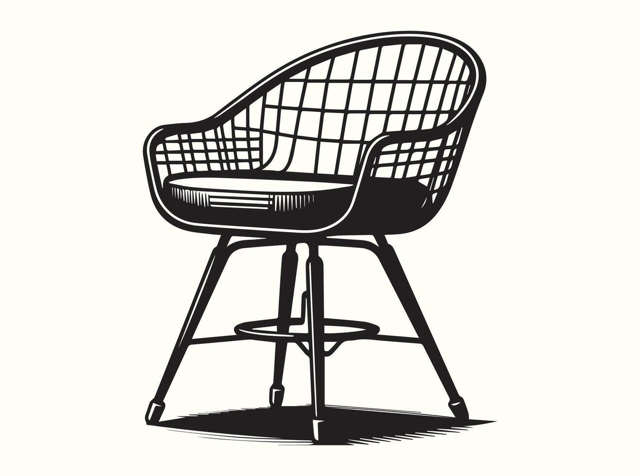 Vintage chair silhouette in a minimalistic black and white look vector