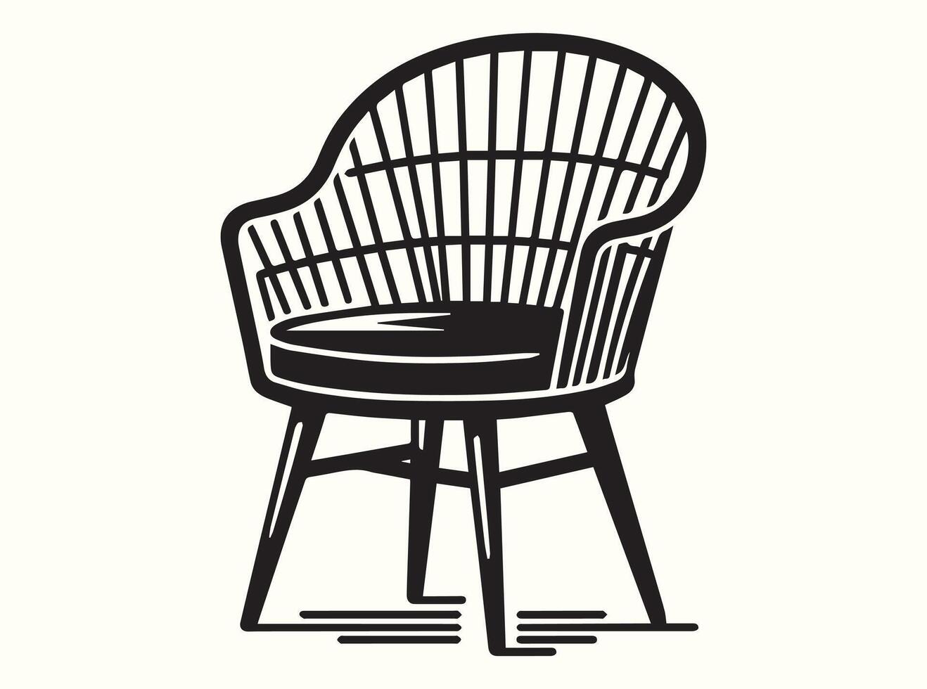 Monochrome chair silhouette with a clean and simple design vector