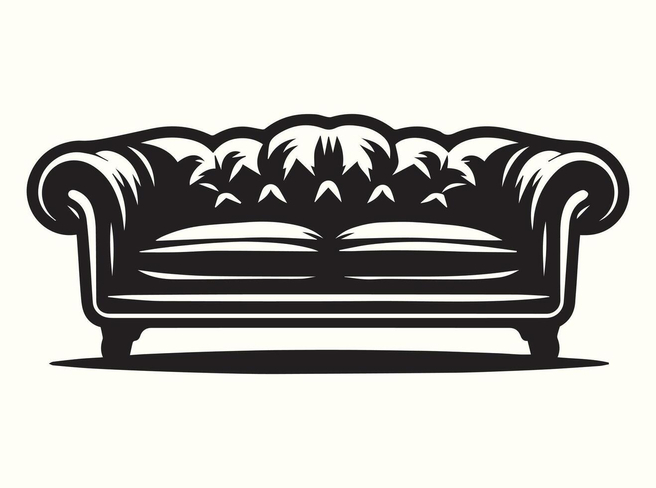 Minimalist furniture silhouettes featuring different couch designs vector