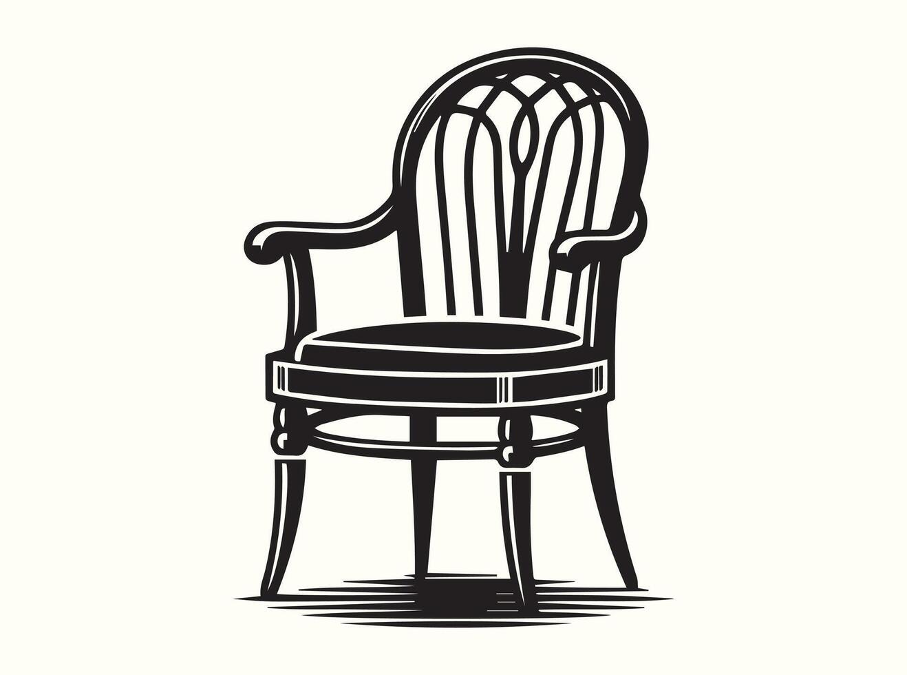 Abstract chair silhouette in a minimal black and white theme vector