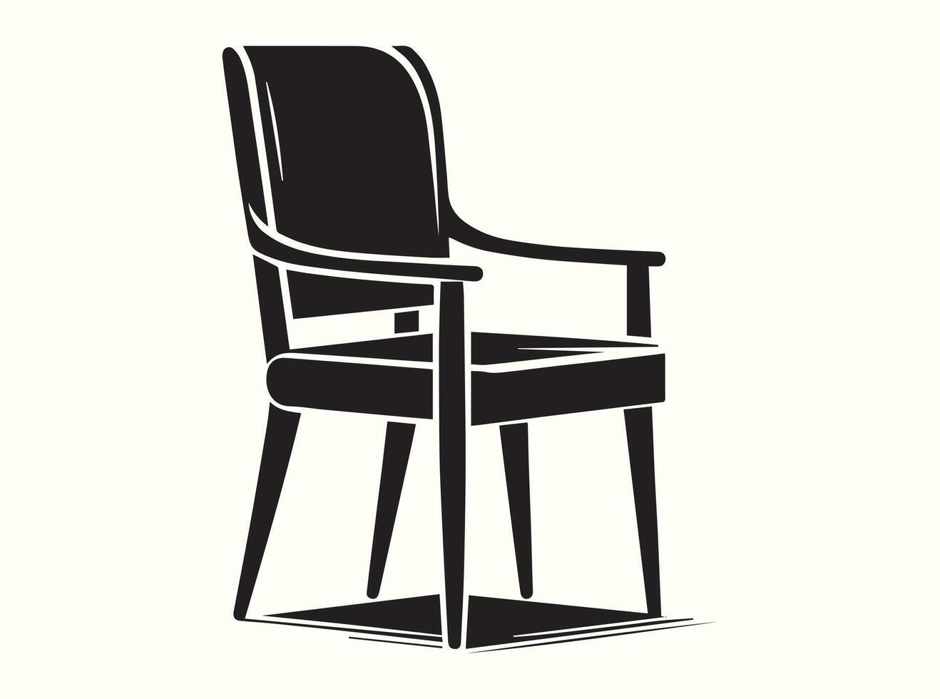 Black and white silhouette of a chair on a plain background vector