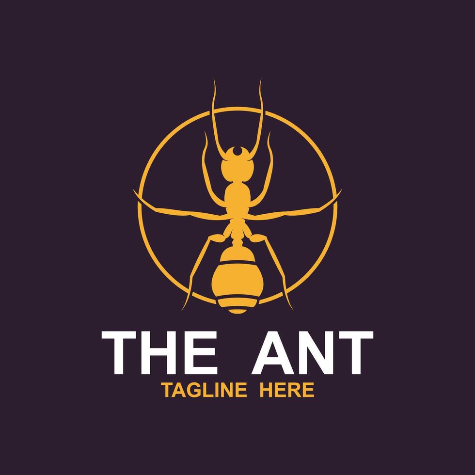 elegant ant logo design vector