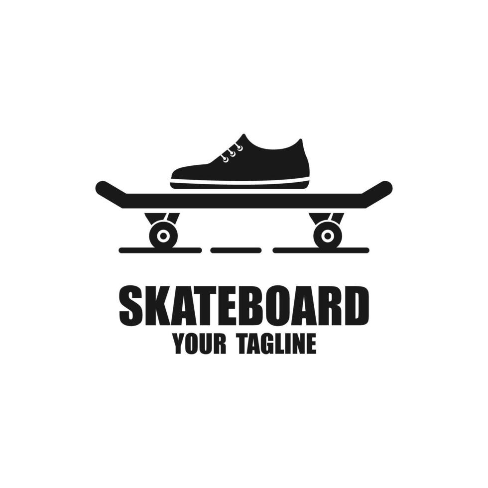 Vintage skateboarding logo with simple design vector