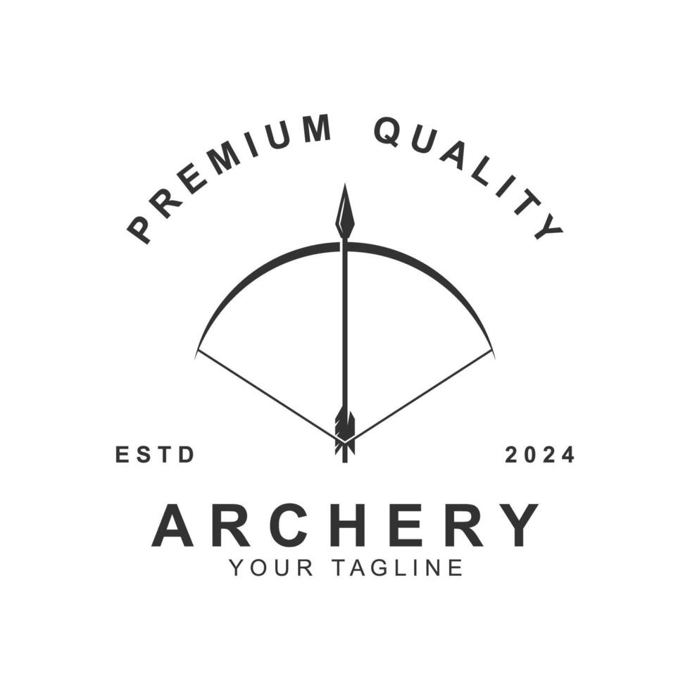 Archery Arrow logo, Elegant Simple Minimalist Design, stylish Archer Logo design, Icon Symbol Illustration Template vector