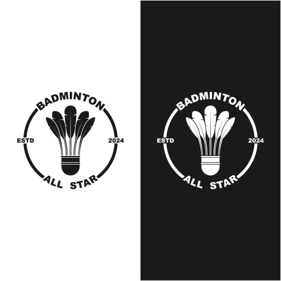 set badminton logo icon vector