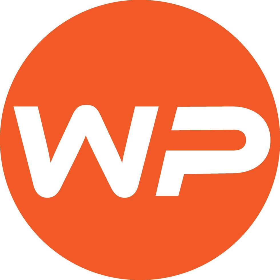 Letter w and p logo design Abstract initial letter wp vector