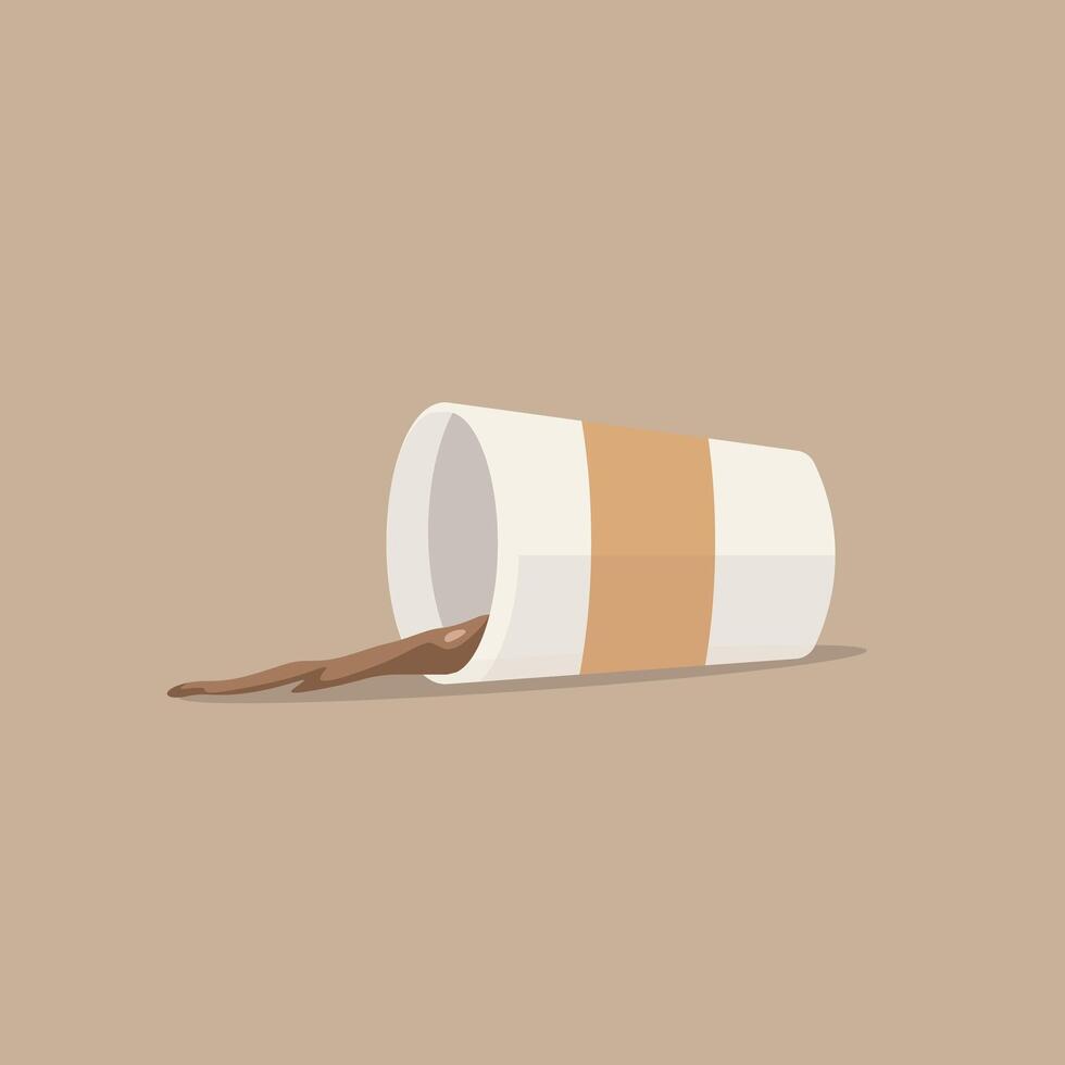 Fallen cup of coffee vector