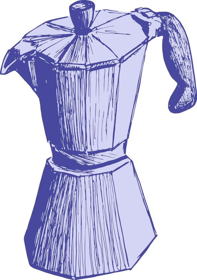 Hand drawn geyser coffee maker sketch style illustration kitchen equipment vector