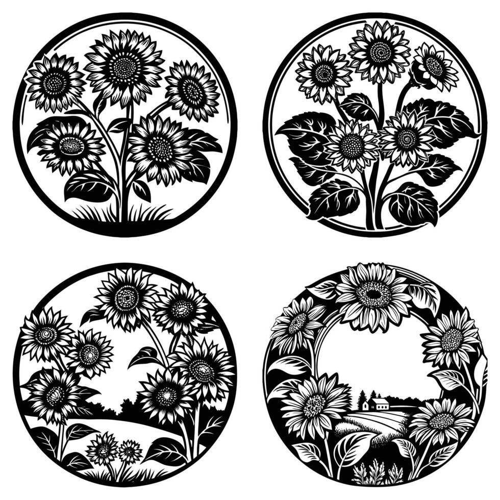 Monochrome Bloom The Simple Beauty of a Black and White Flower vector
