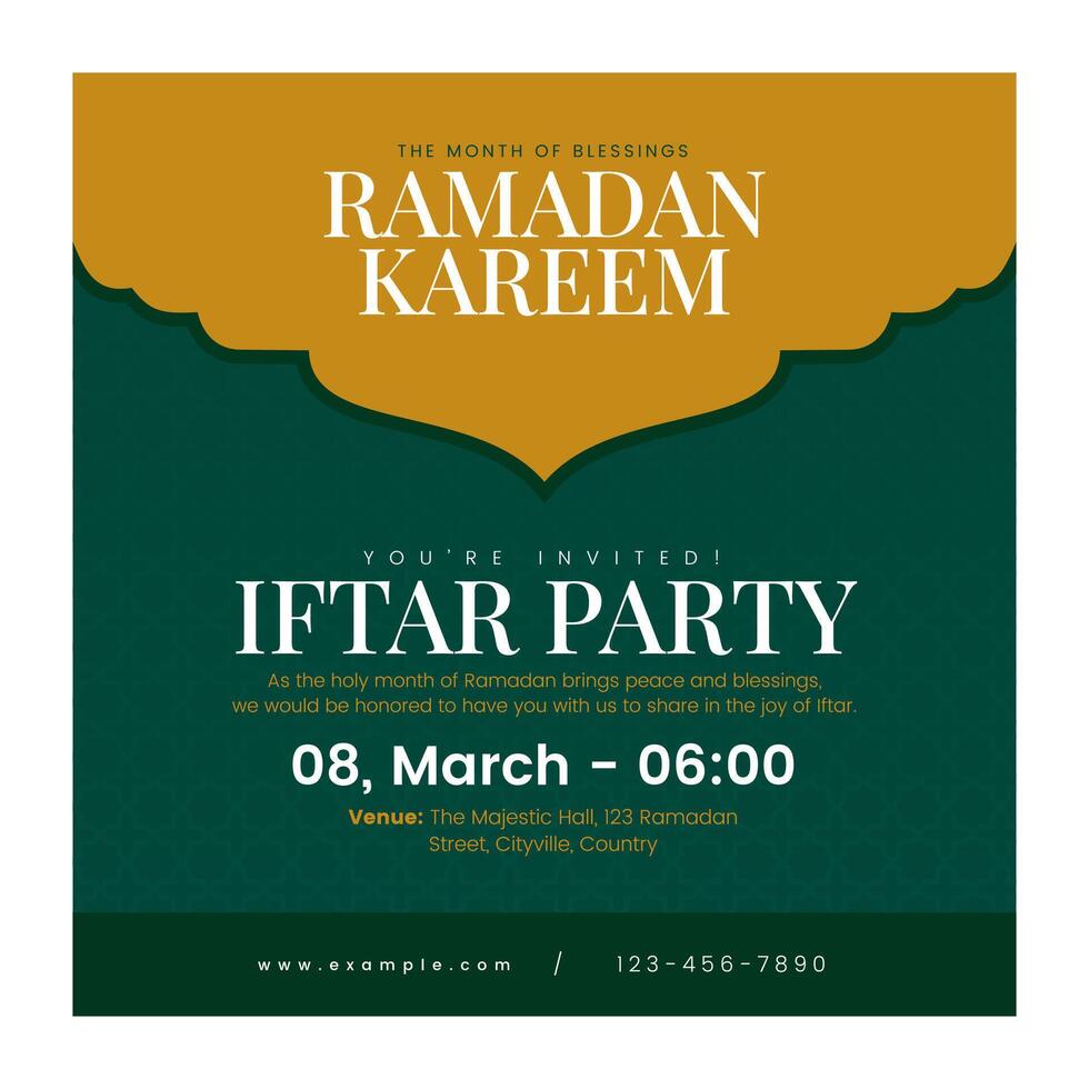 Iftar Party Ramadan Kareem Social Media Template vector