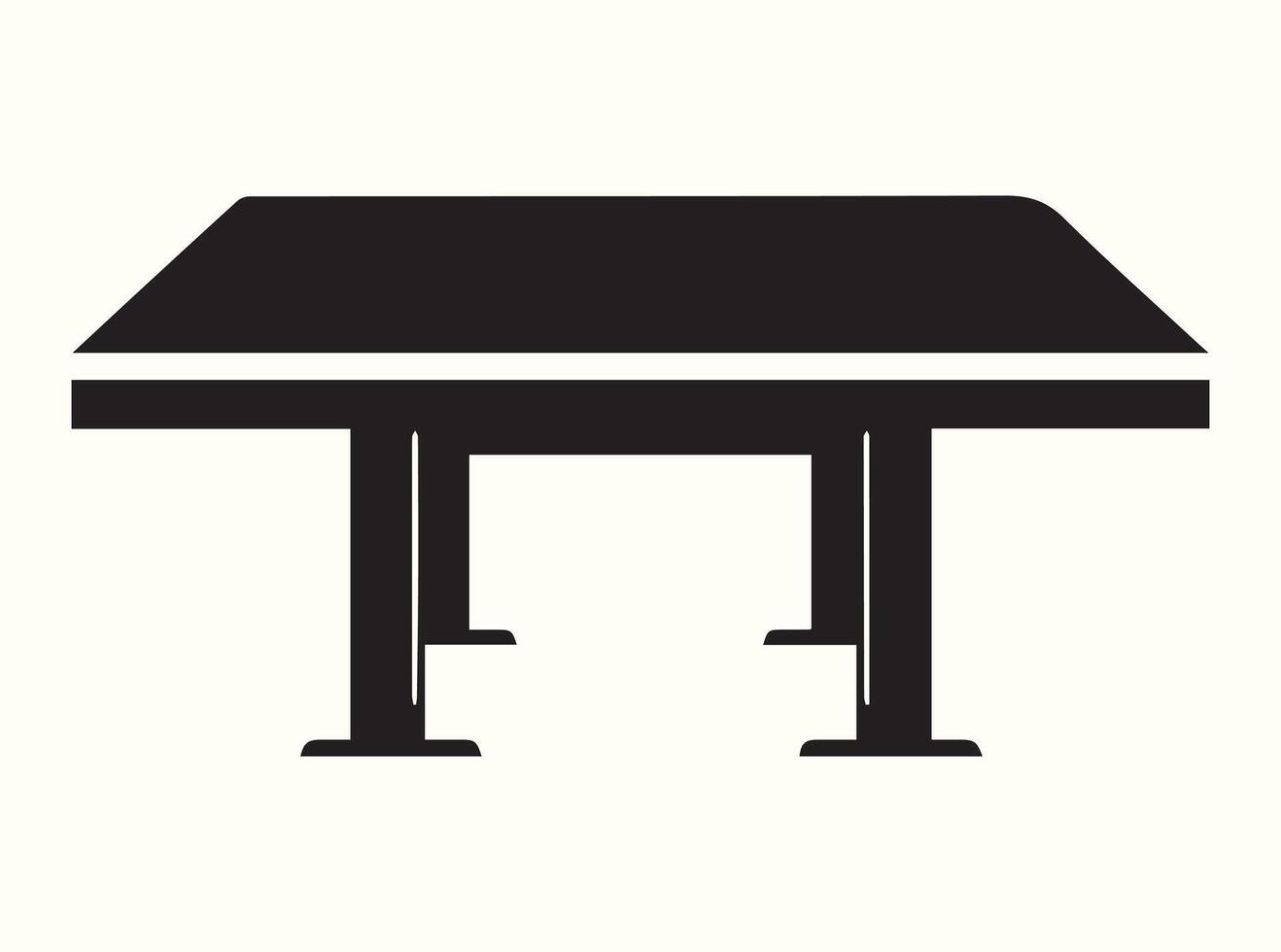Table silhouette in black, isolated on a white background vector