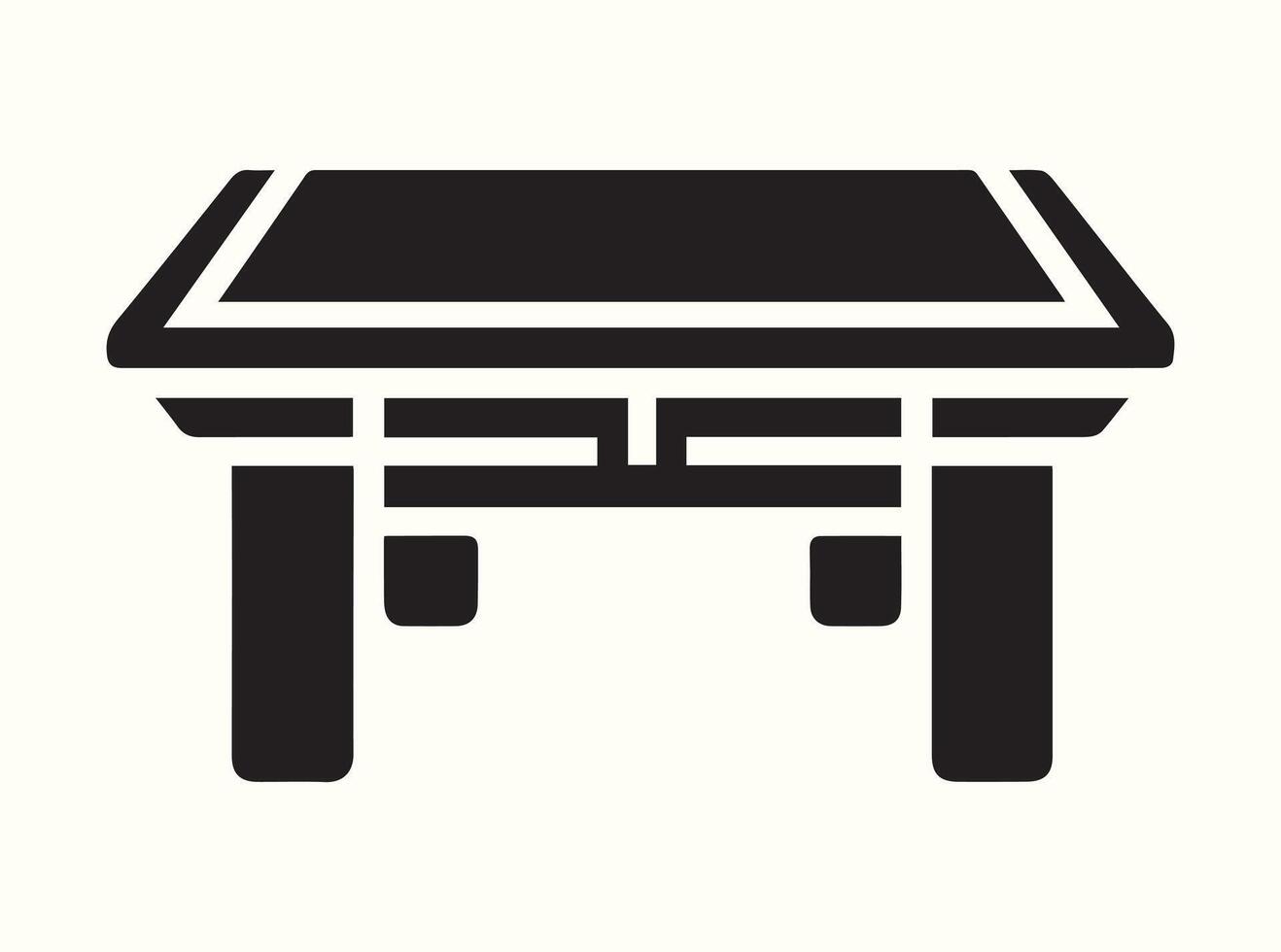 Simple black silhouette of a table on a white background vector