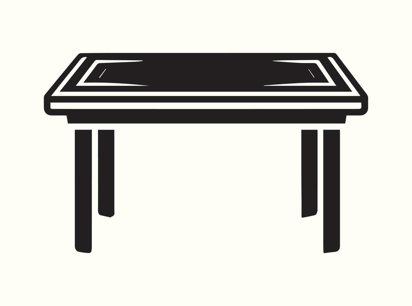 Black table silhouette on a white background vector