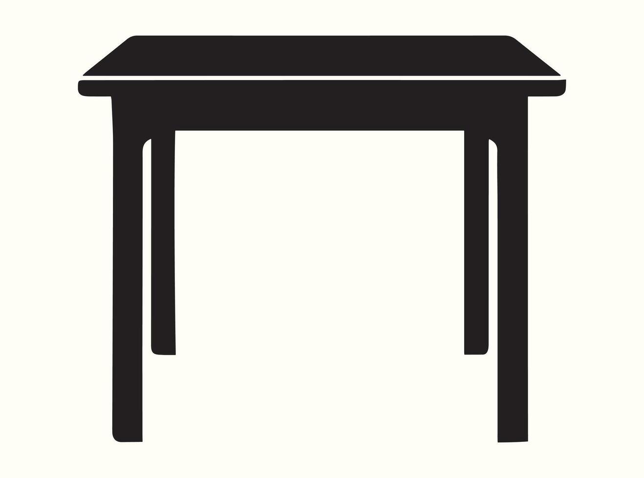 Black table shape in silhouette style on white background vector