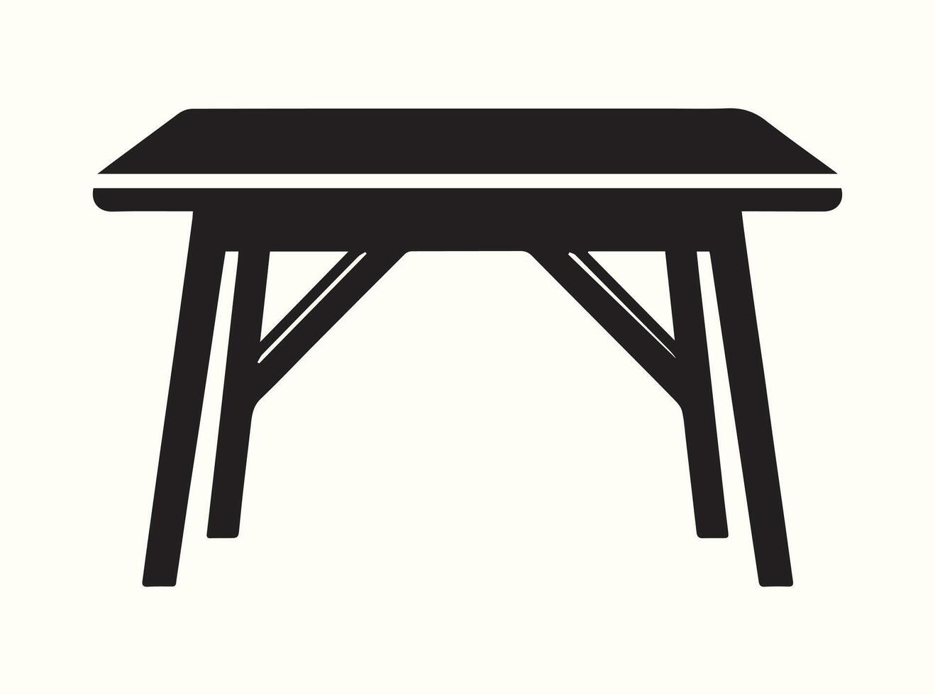 Classic black table silhouette on a solid white background vector