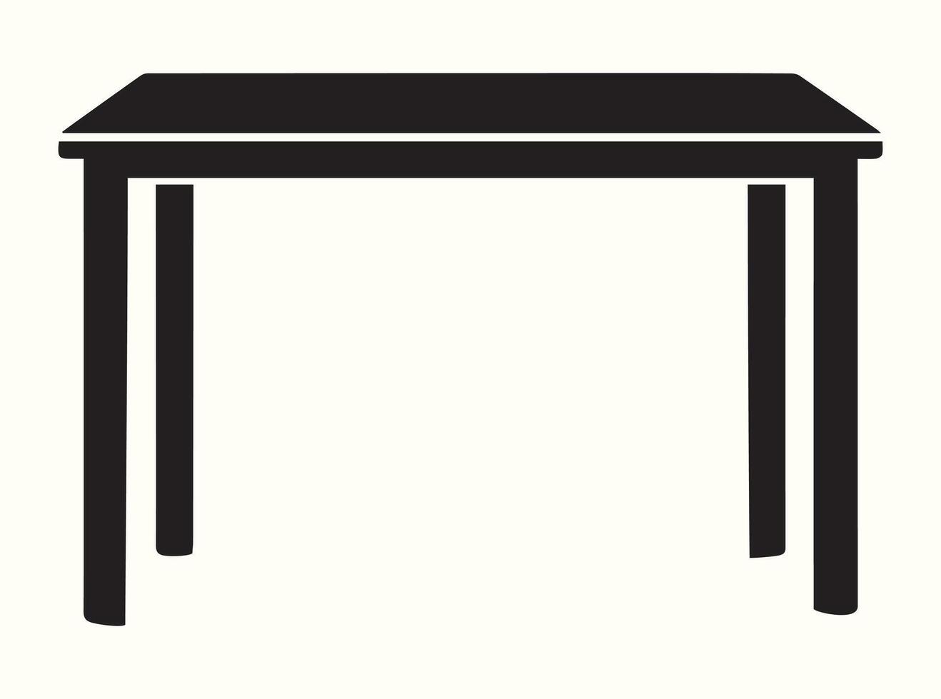 Black solid table silhouette against a white background vector
