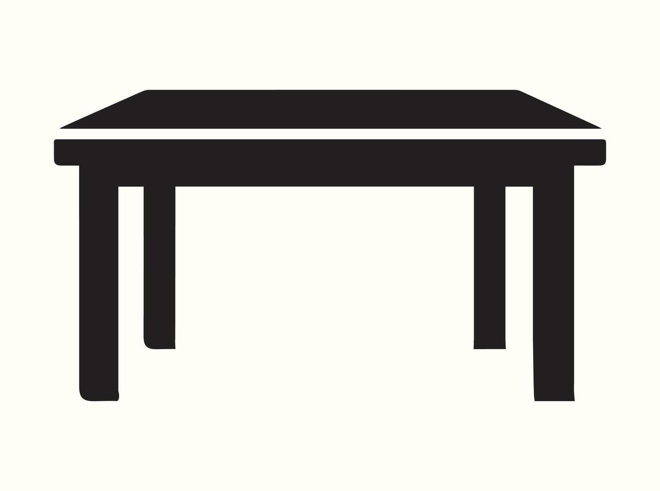 Minimalist black table silhouette isolated on white vector