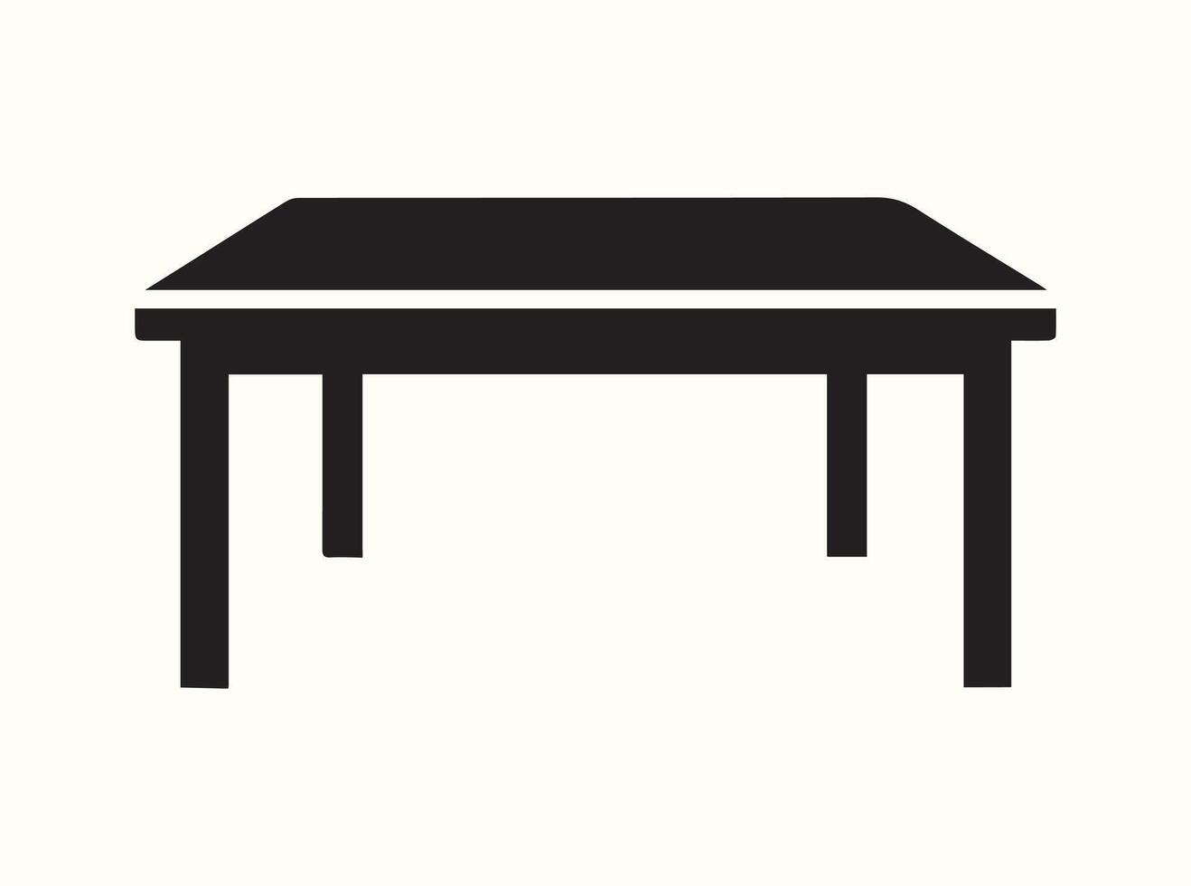 Bold black table silhouette with a white background vector