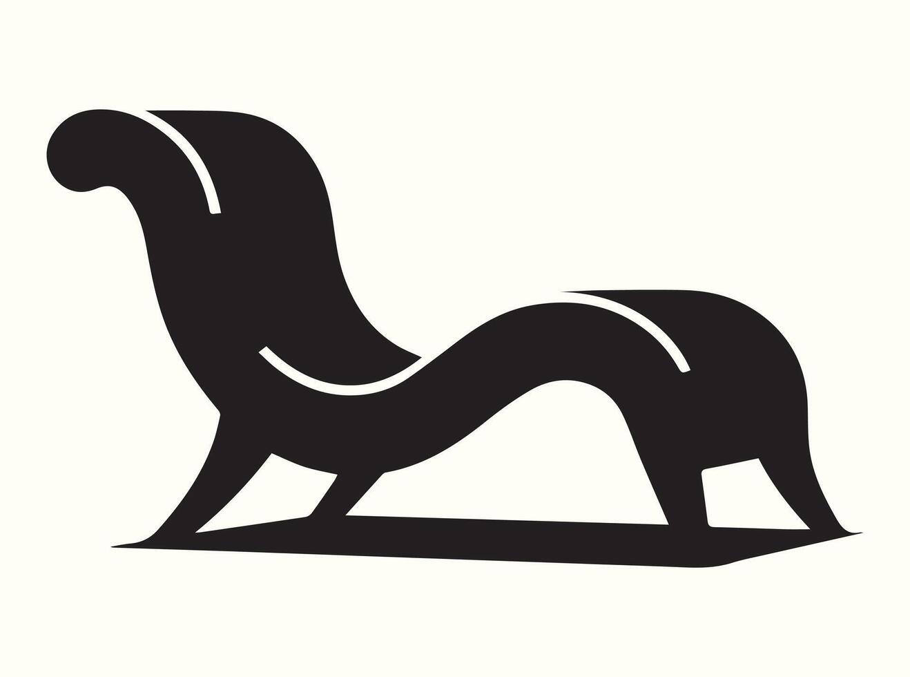 Black silhouette of a luxurious chaise longue on a white backdrop vector