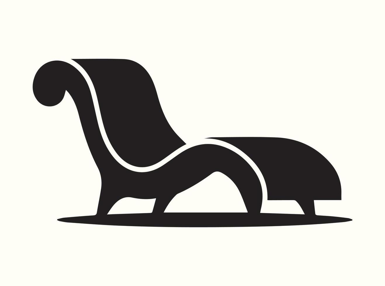 Elegant black chaise lounge silhouette isolated on white vector