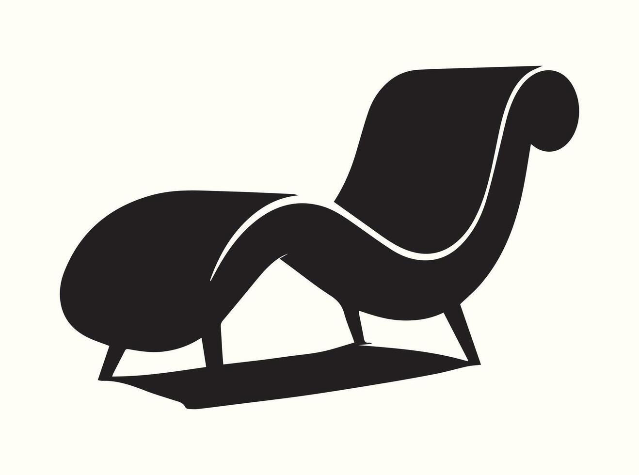 Black silhouette of a chaise longue against a white background vector
