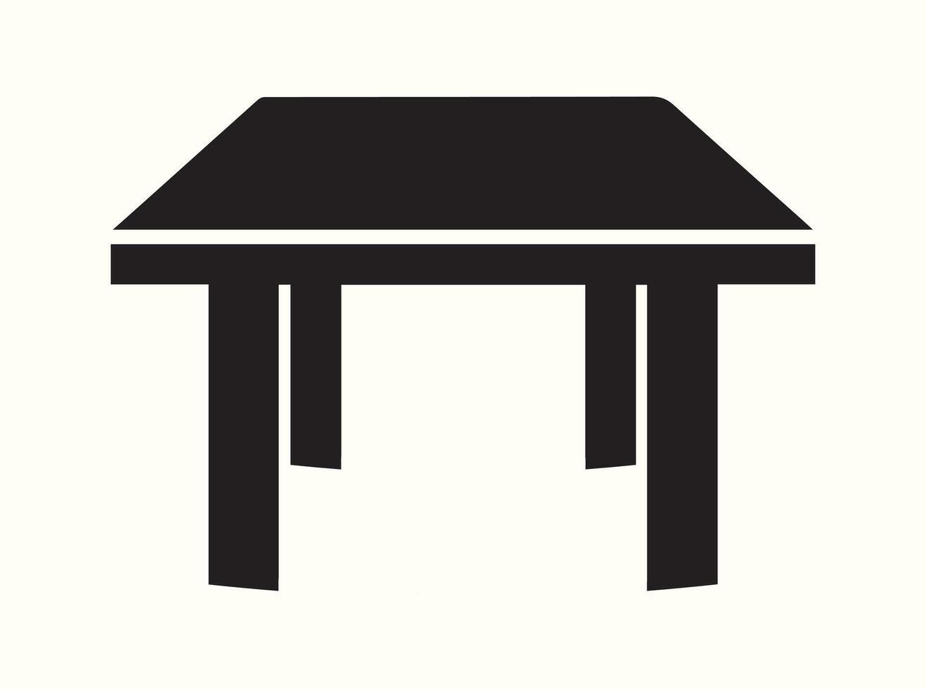 Monochrome black table silhouette on white background vector