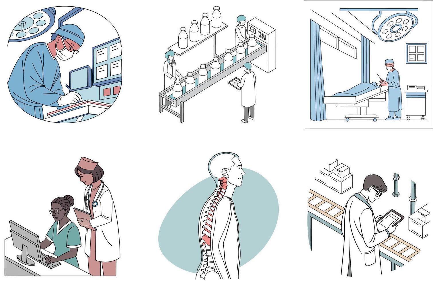New Medical Equipment Bundle. Advanced Technology Collection Illustrations vector