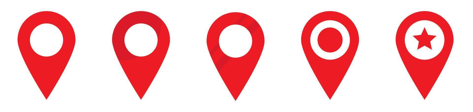 Maps pin. Red location map icons set. vector