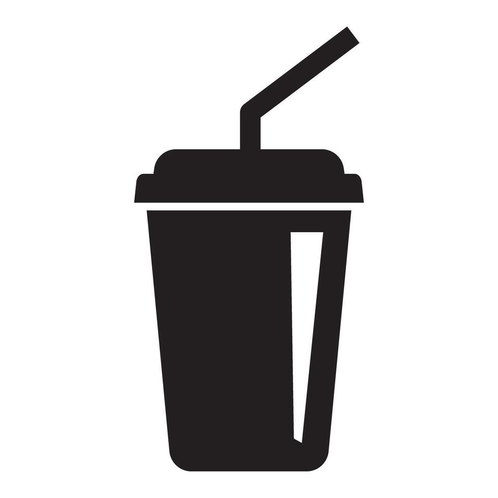 Paper cup icon in flat style. Drink icon. Fast food. vector