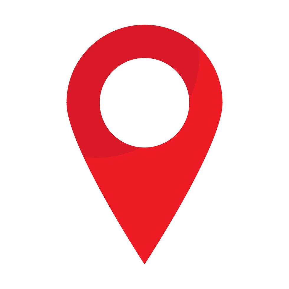 Red maps pin, location map icon. vector