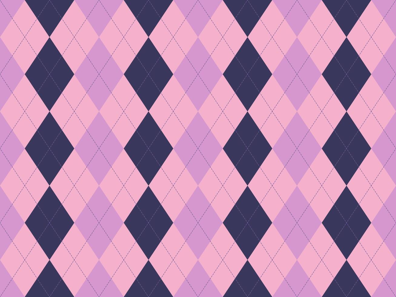 Elegant argyle pattern in soft pink and dark purple hues. Perfect for textile designs, wallpapers, website backgrounds, or any project needing a touch of sophisticated texture and classic style. vector