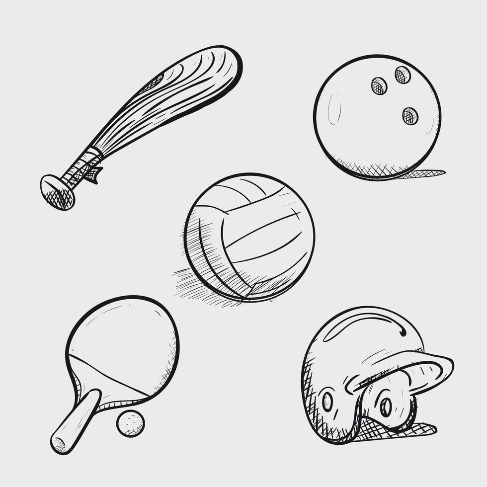 Sport Sketches Elements Collection vector