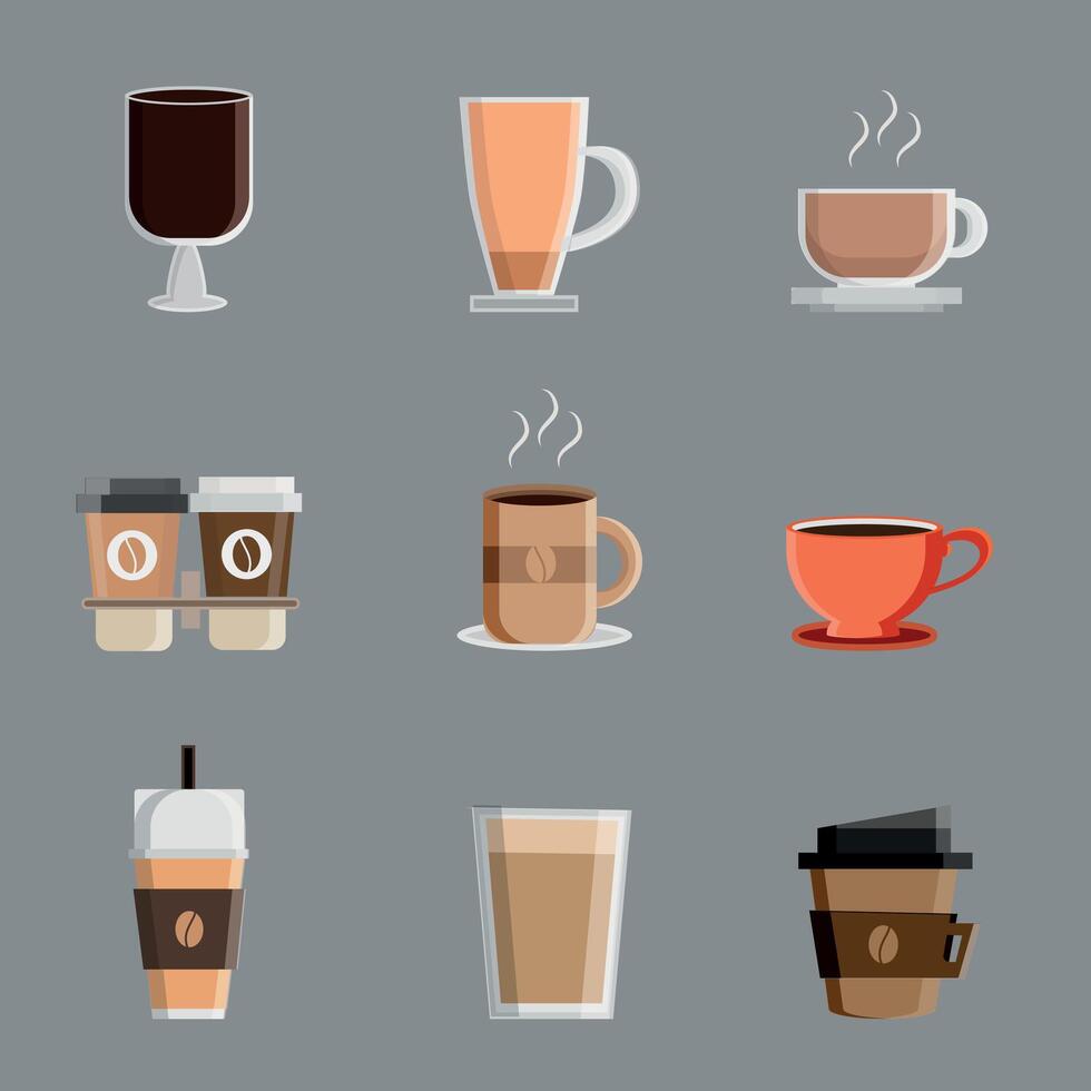 Flat design coffee collection vector