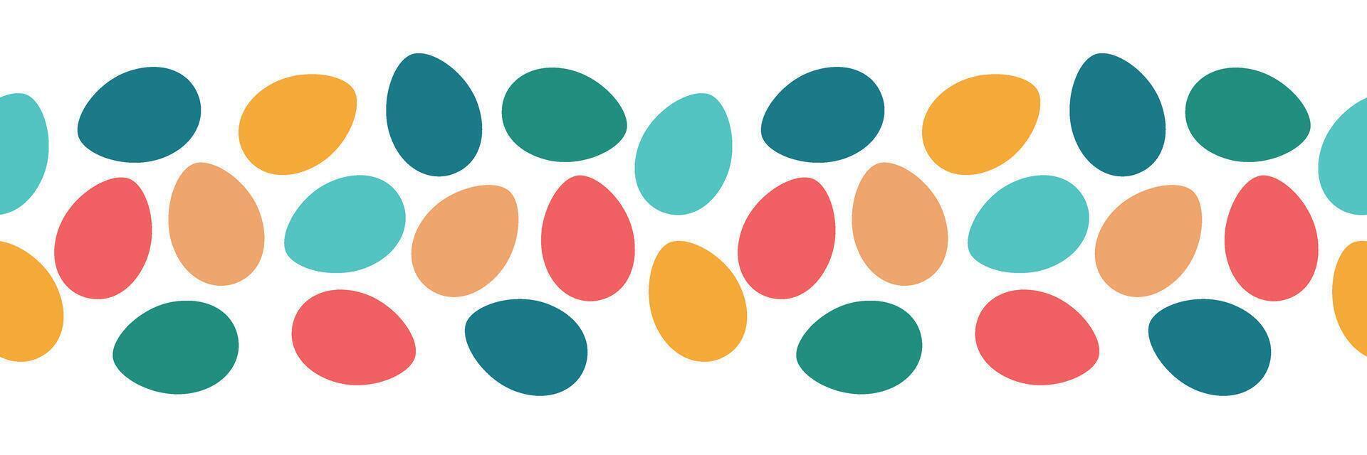 Easter seamless border. Colorful Easter eggs. illustration for tableware design, banner, greeting card, background vector