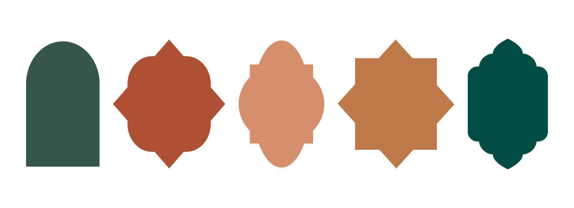 Traditional islamic windows, ramadan frames set. illustration in oriental style. Each element is isolated. vector