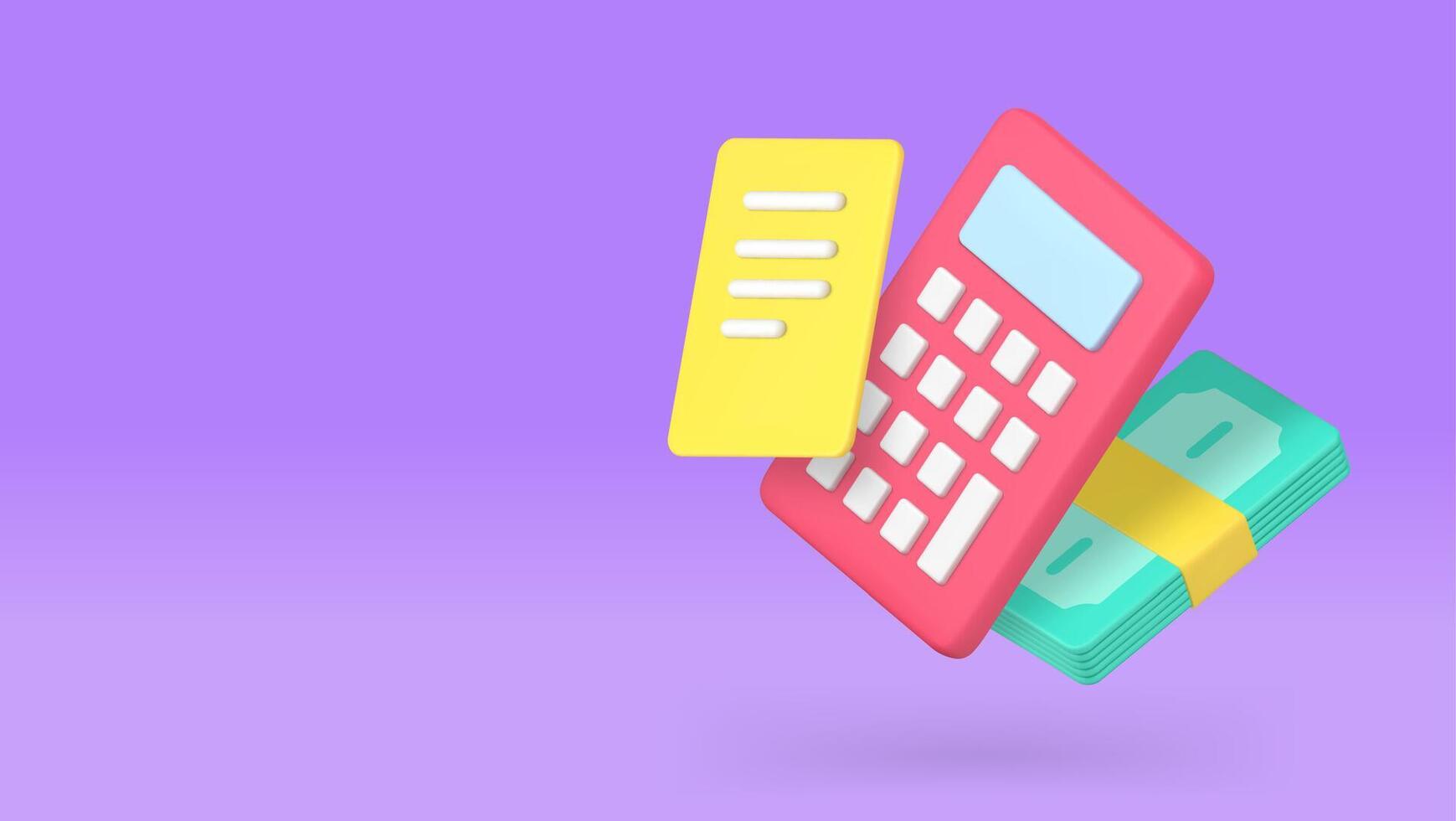 Budget money calculation and accounting banner copy space illustration vector