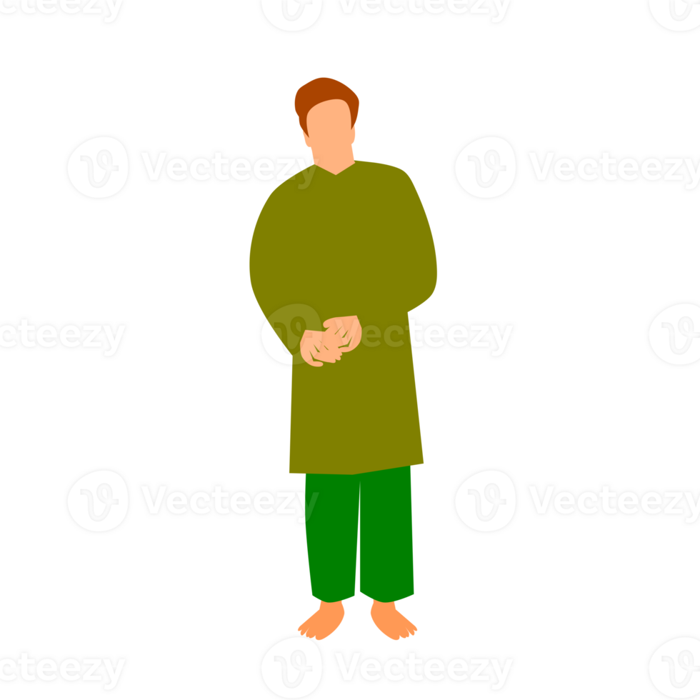 A man in green clothes standing with his hands in his pockets png