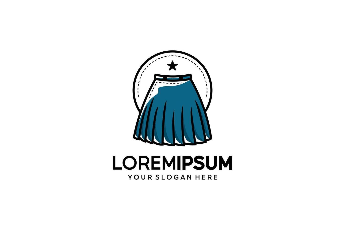 Beautiful feminine short skirt illustration for women's fashion logo design vector