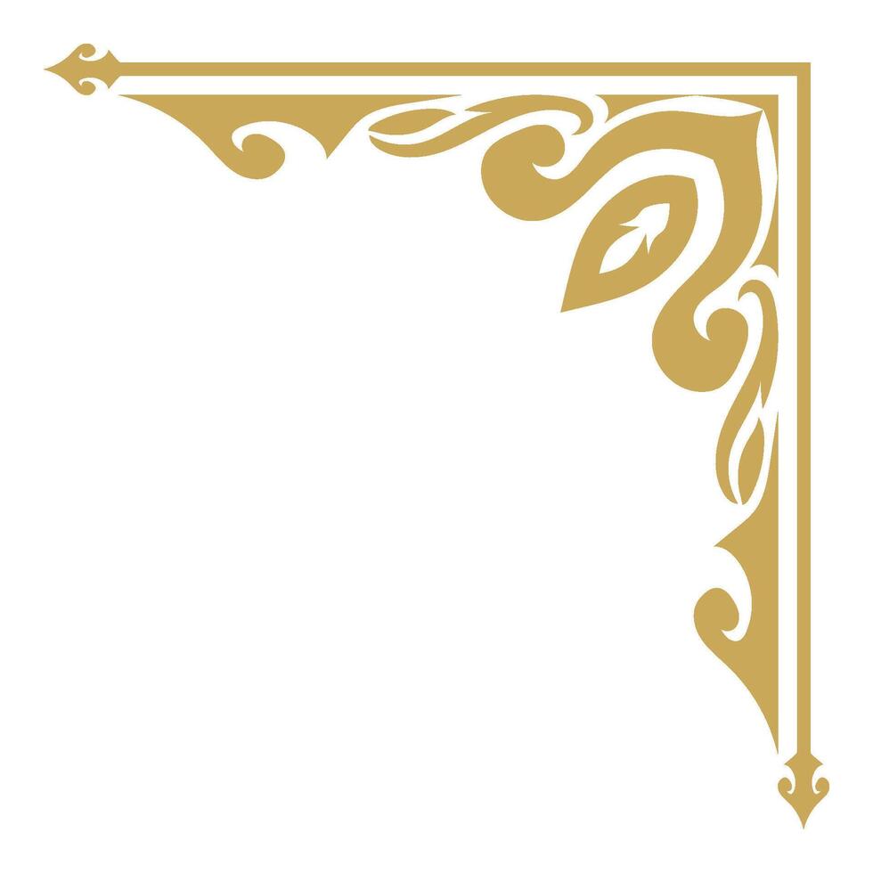 Elegant Vintage Corner with Abstract Calligraphic Ornament Design. vector