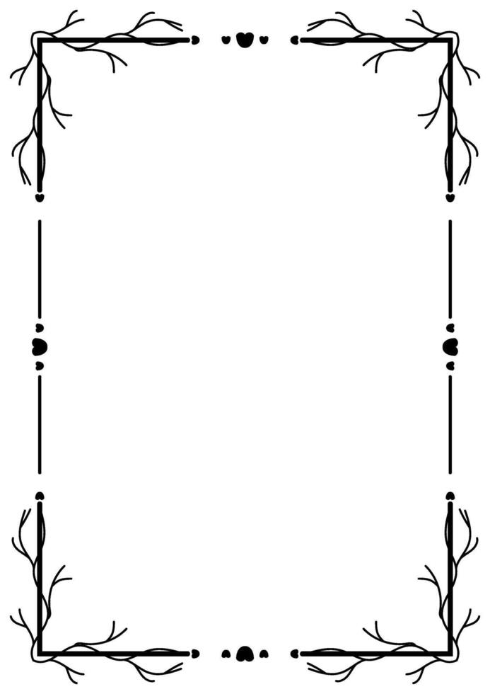 Classic Calligraphic Border in a Vintage Ornamental Frame. vector
