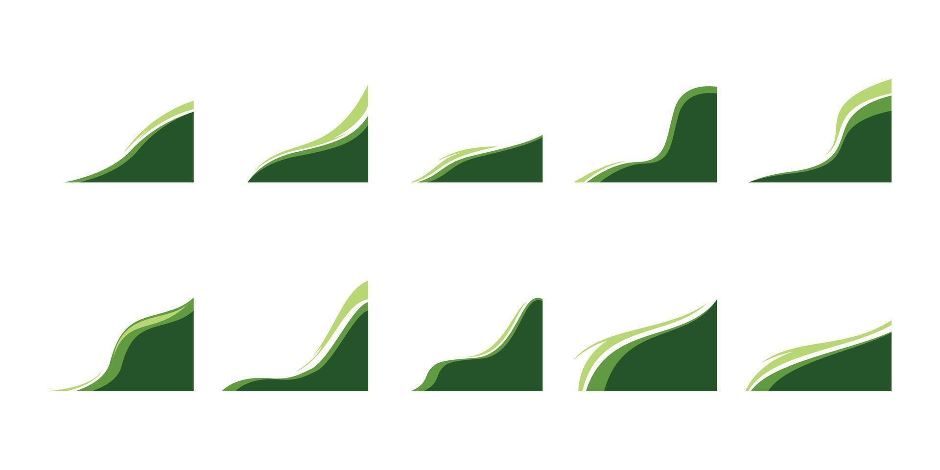Green Wave Corner Illustration vector